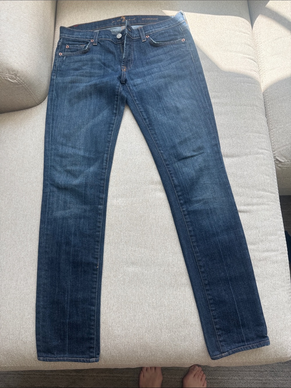 7 For All Mankind Straight Leg Jeans - Indigo Blue